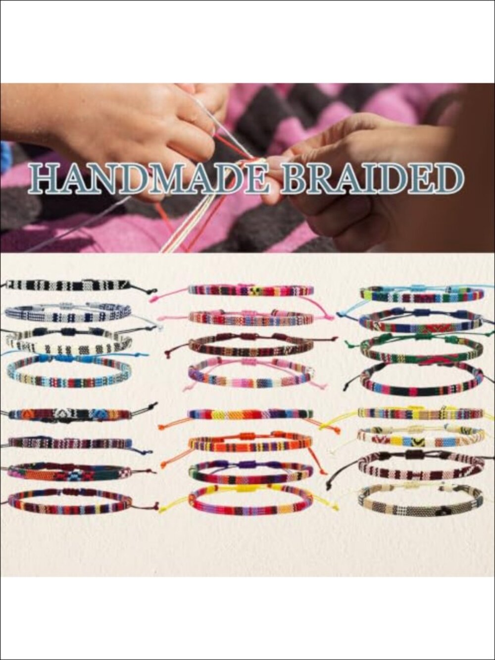 Handmade Braided String Rope Ankle Bracelets Adjustable Waterproof - Picture 6 of 6
